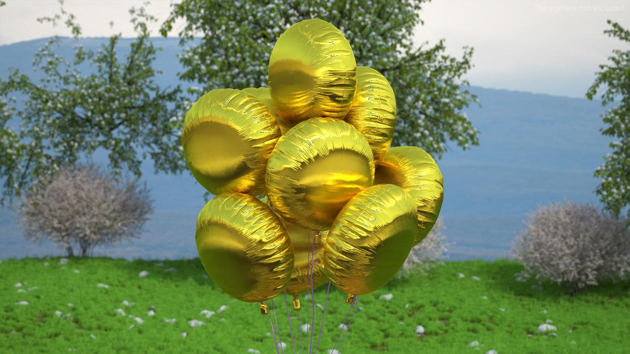 3D Helium Party Balloons Gold