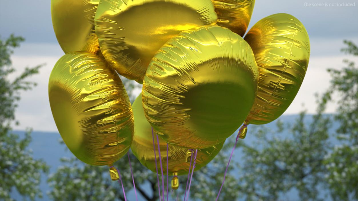 3D Helium Party Balloons Gold