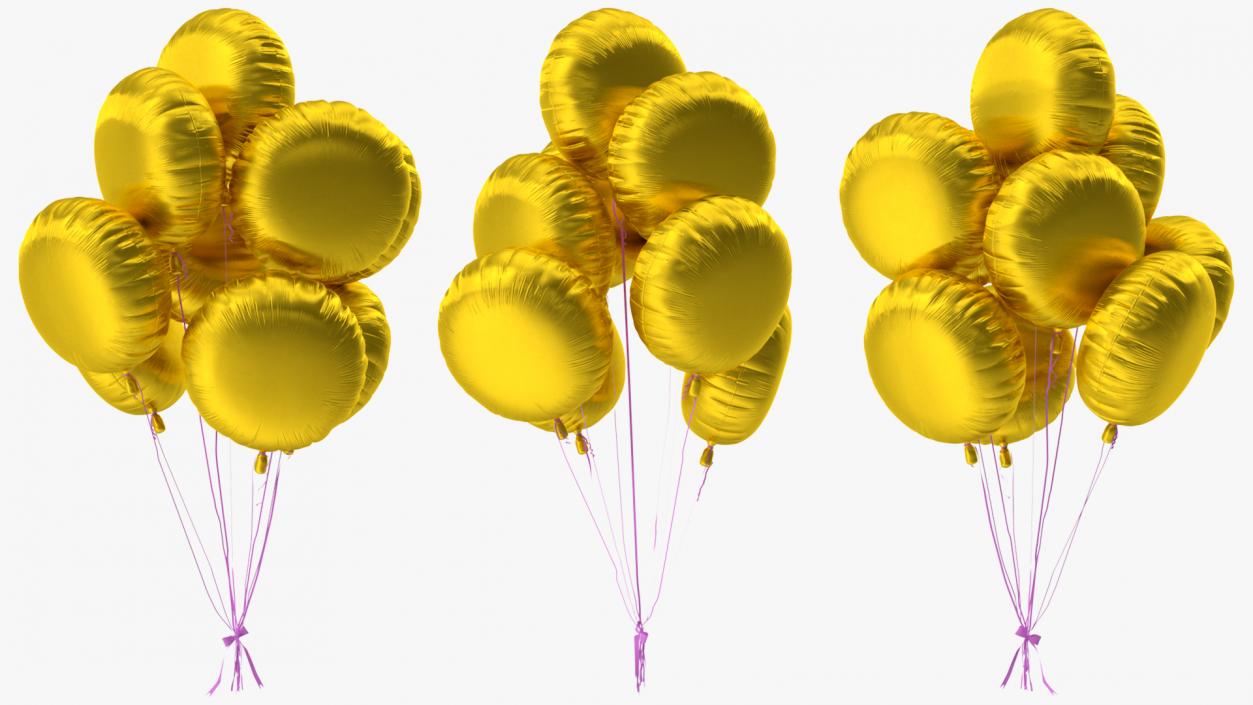 3D Helium Party Balloons Gold