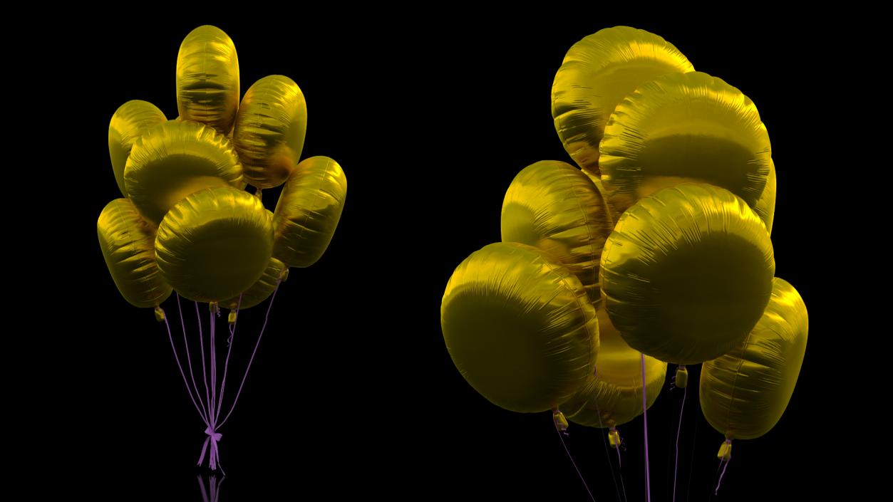 3D Helium Party Balloons Gold