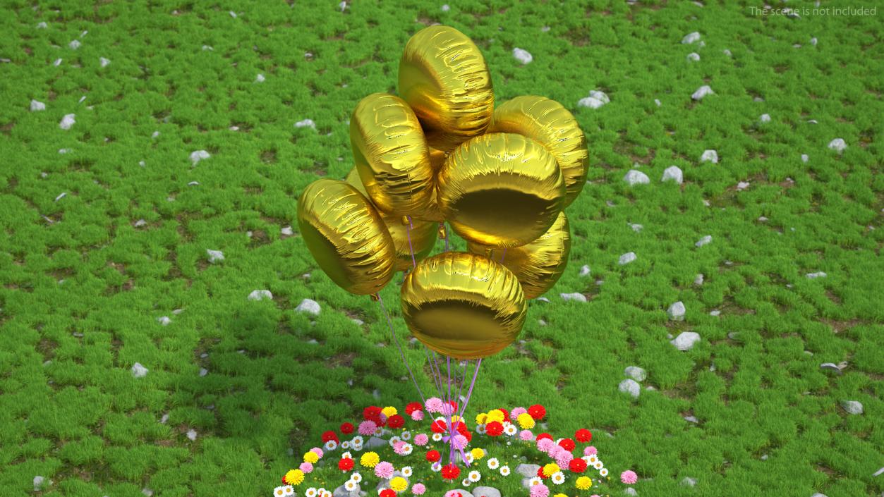 3D Helium Party Balloons Gold