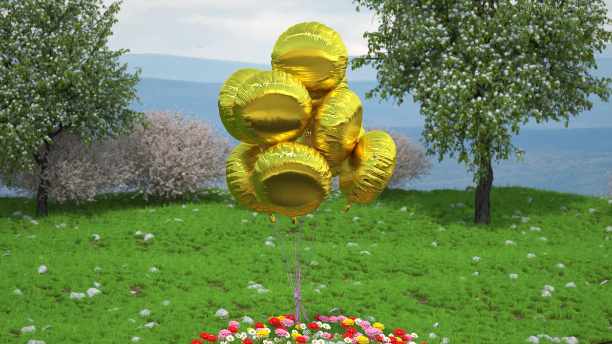 3D Helium Party Balloons Gold