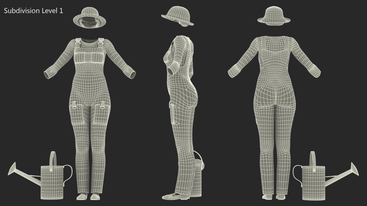 Women Gardener Clothes 3D