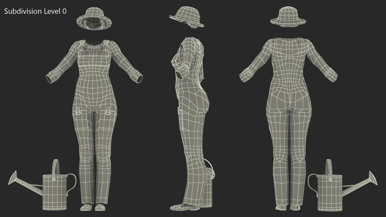 Women Gardener Clothes 3D