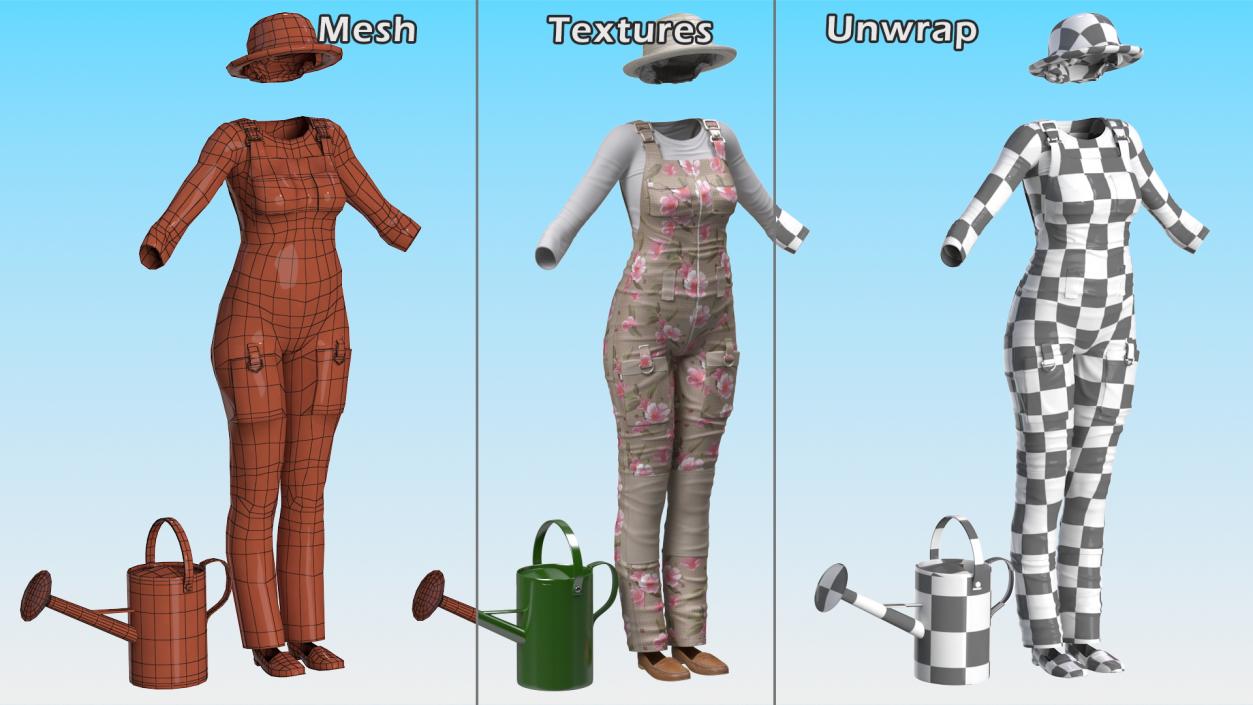 Women Gardener Clothes 3D