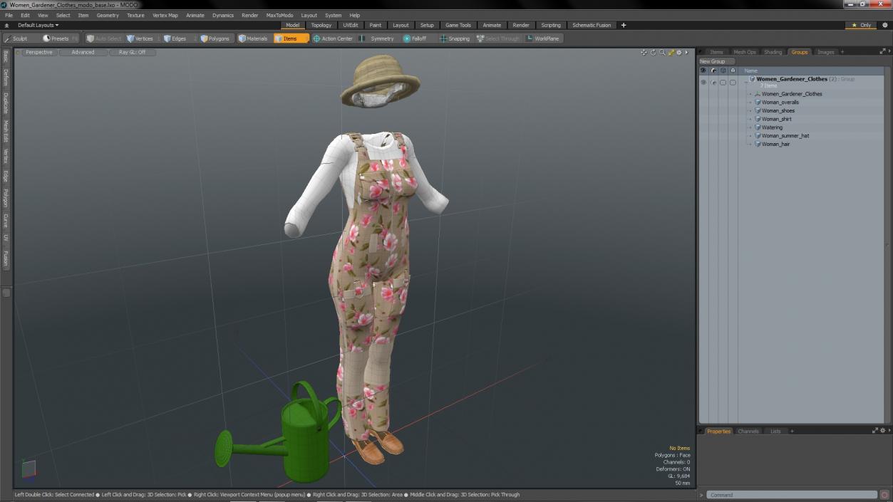 Women Gardener Clothes 3D