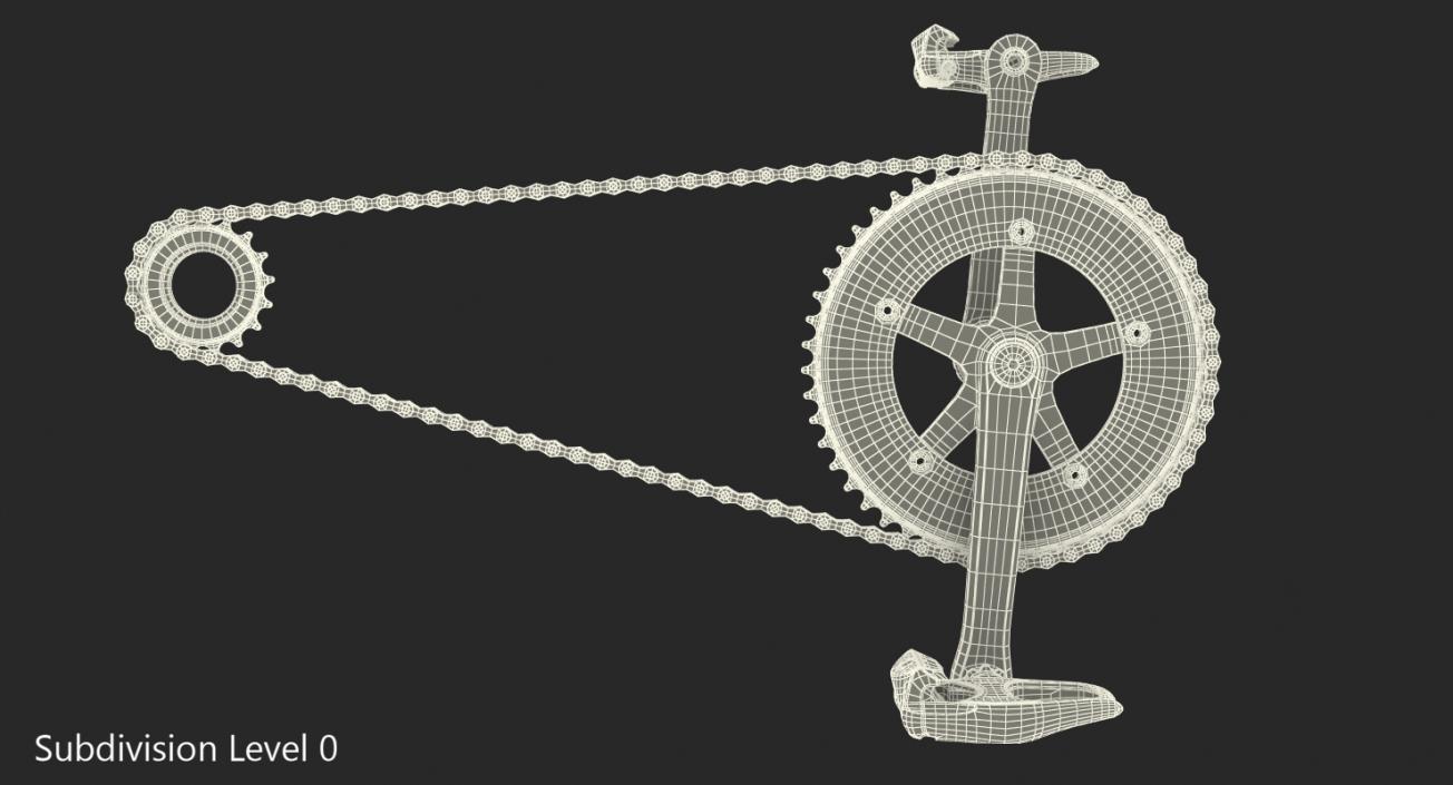 Bicycle Chain with Pedals Rigged 3D