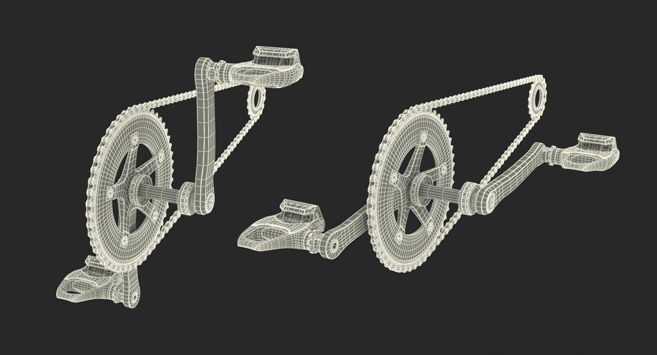 Bicycle Chain with Pedals Rigged 3D