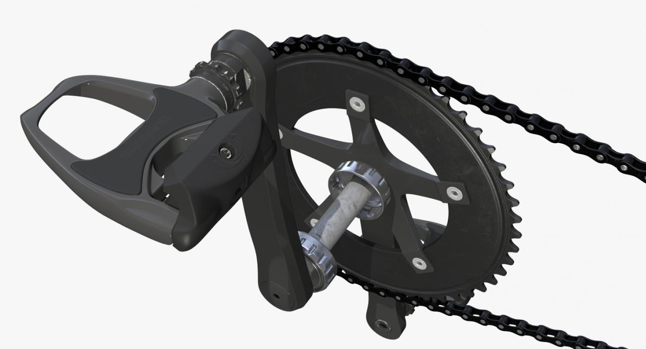 Bicycle Chain with Pedals Rigged 3D