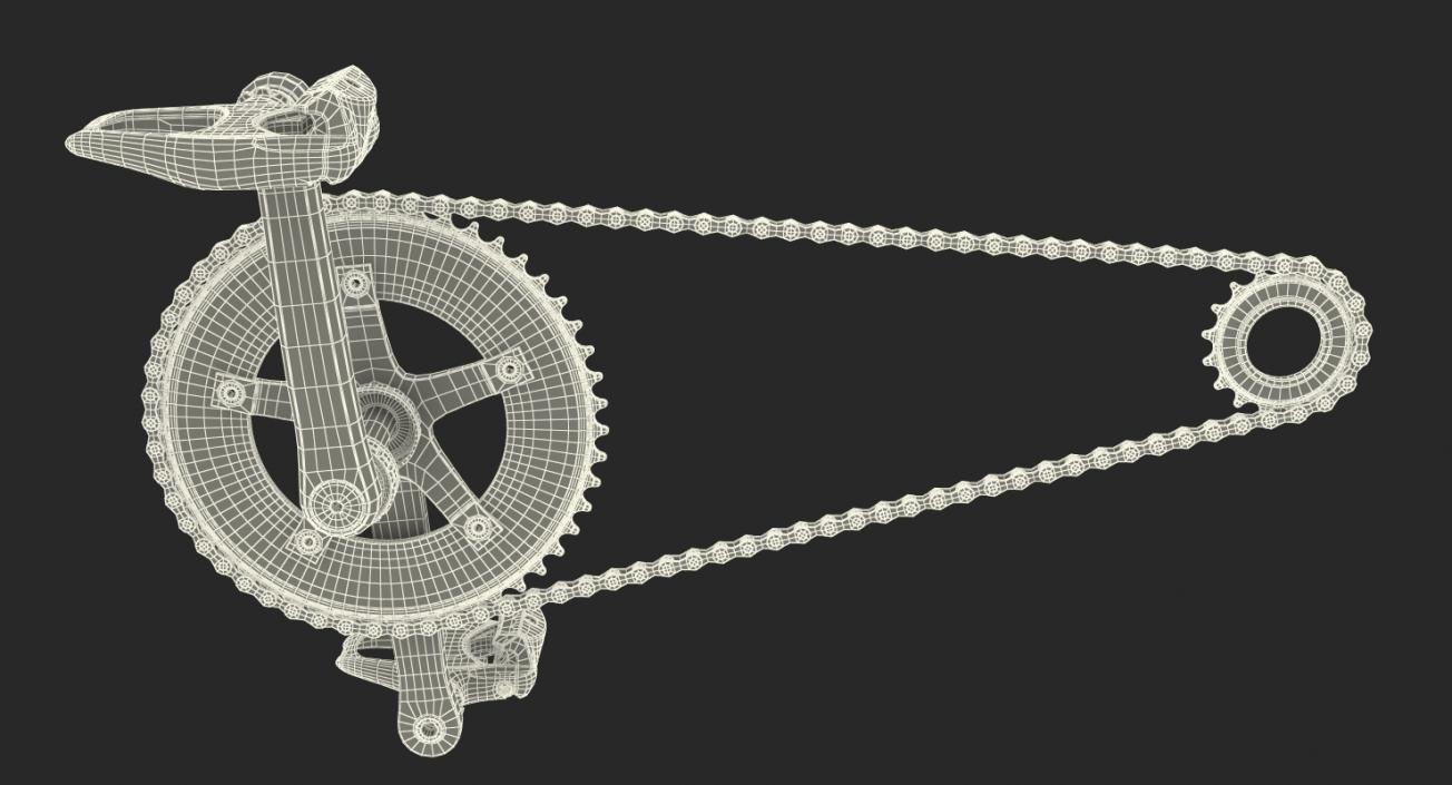 Bicycle Chain with Pedals Rigged 3D