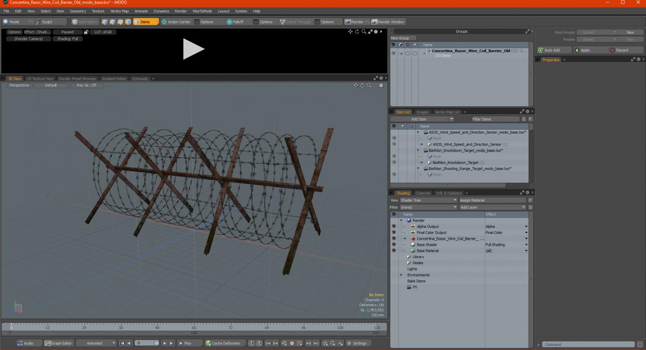 3D Concertina Razor Wire Coil Barrier Old model