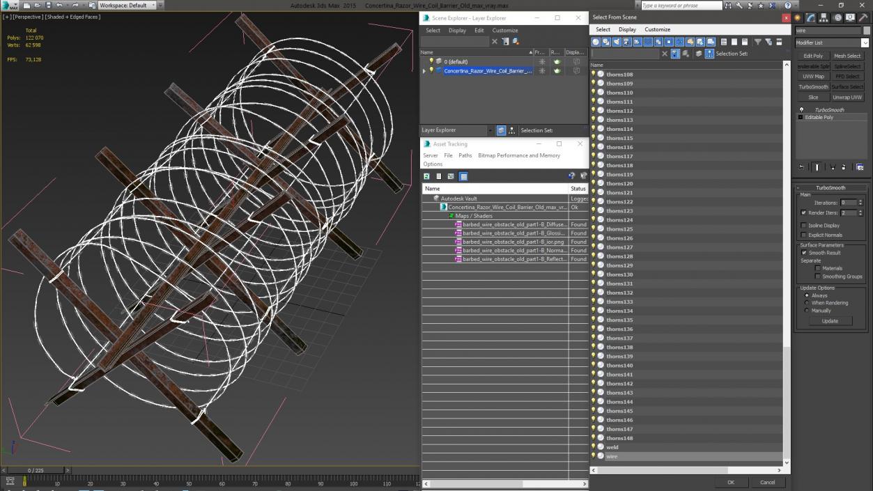 3D Concertina Razor Wire Coil Barrier Old model