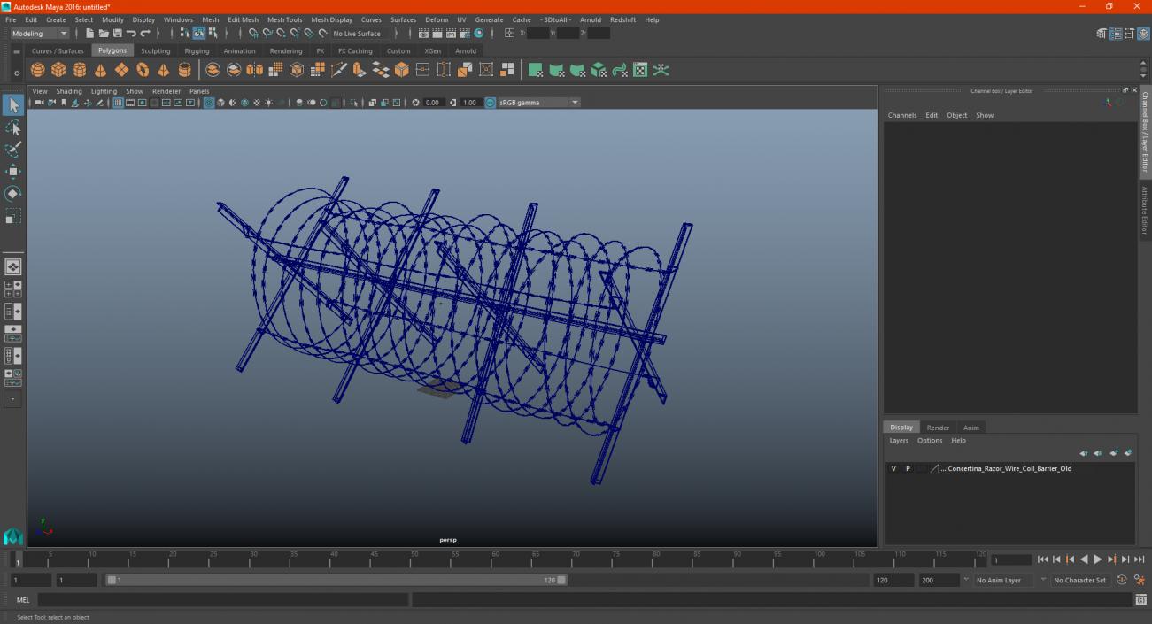 3D Concertina Razor Wire Coil Barrier Old model