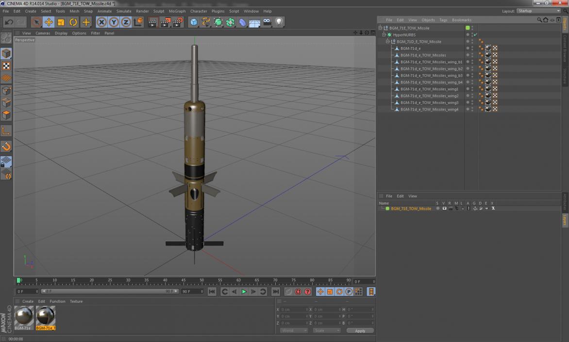 BGM 71E TOW Missile 3D model