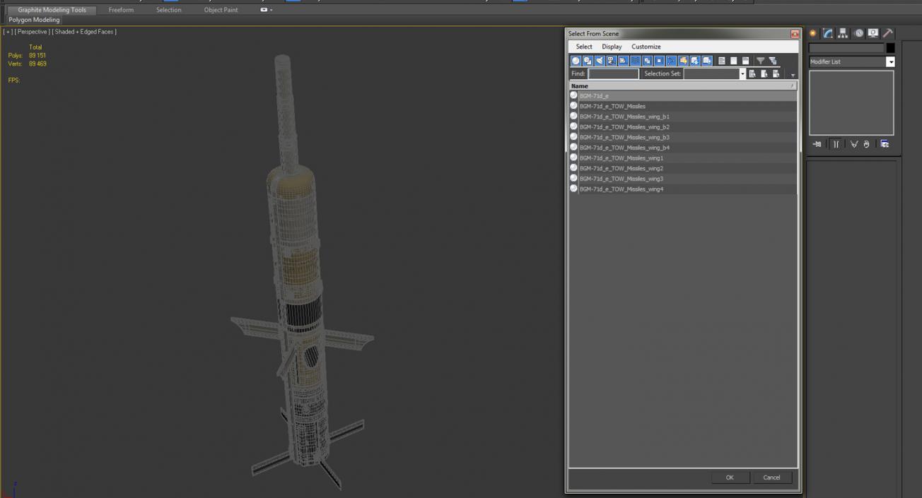 BGM 71E TOW Missile 3D model