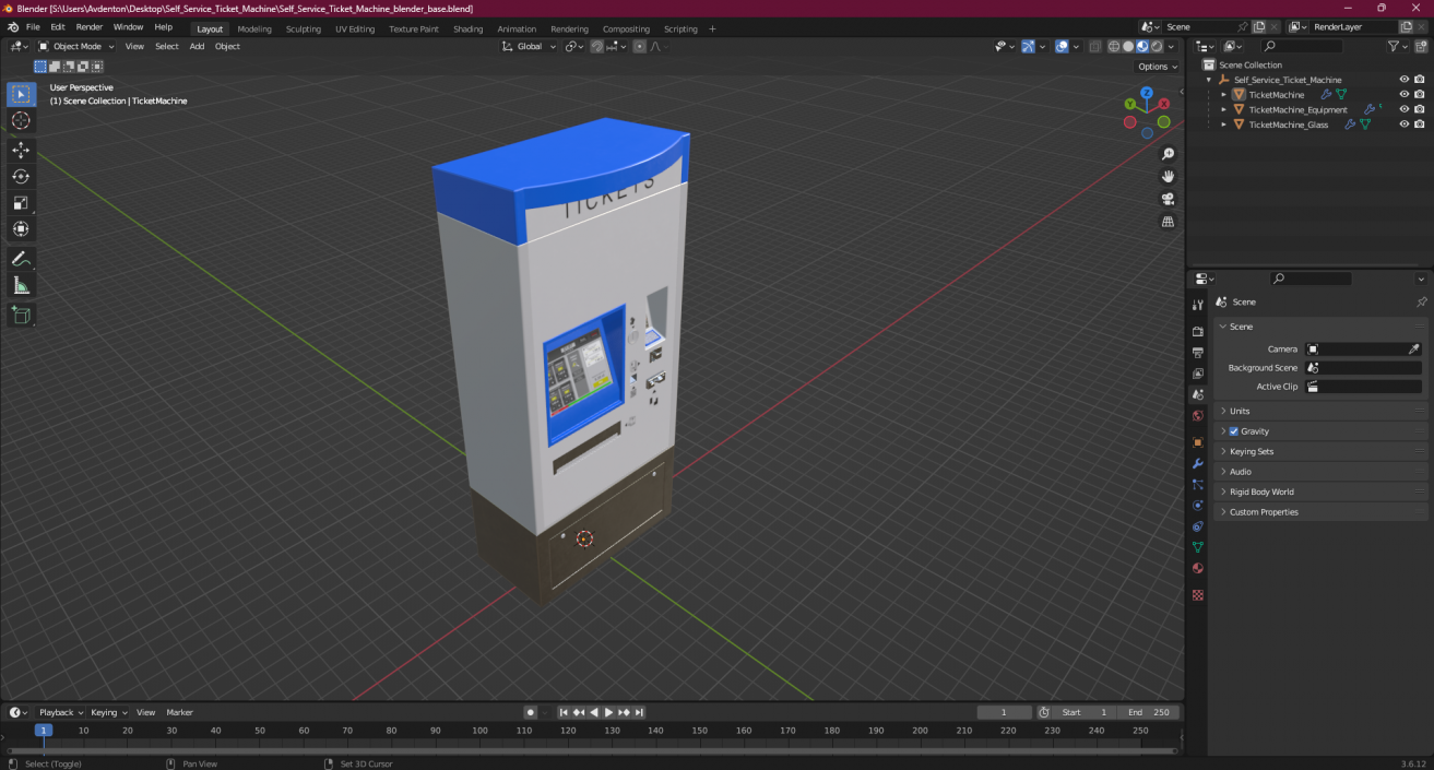 Self Service Ticket Machine 2 3D model