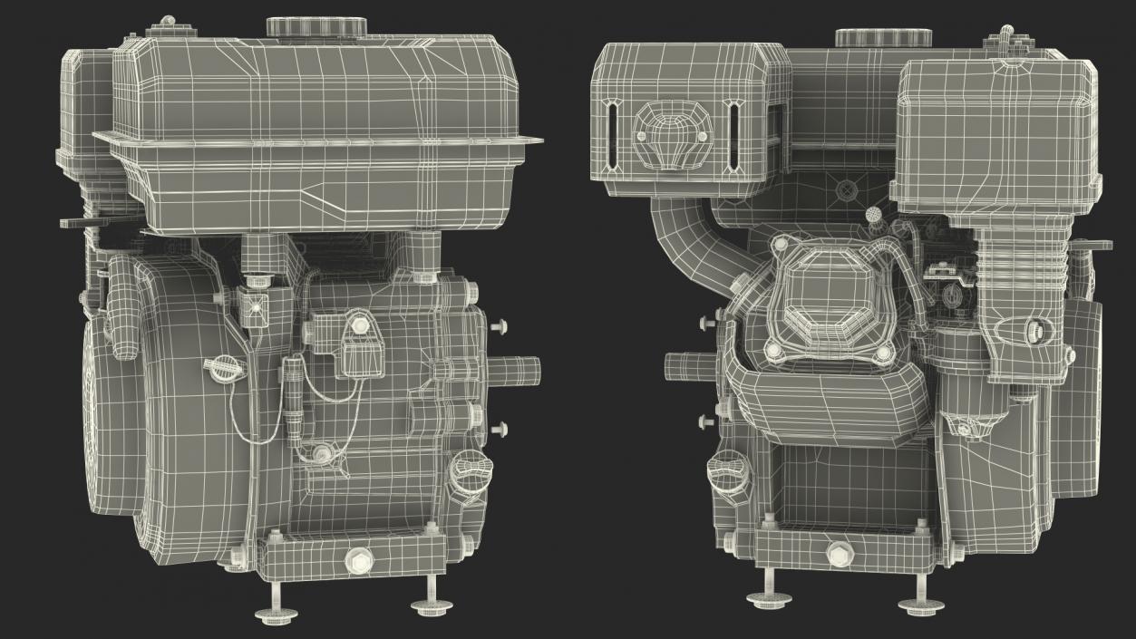 Horizontal Shaft Gas Engine 3D