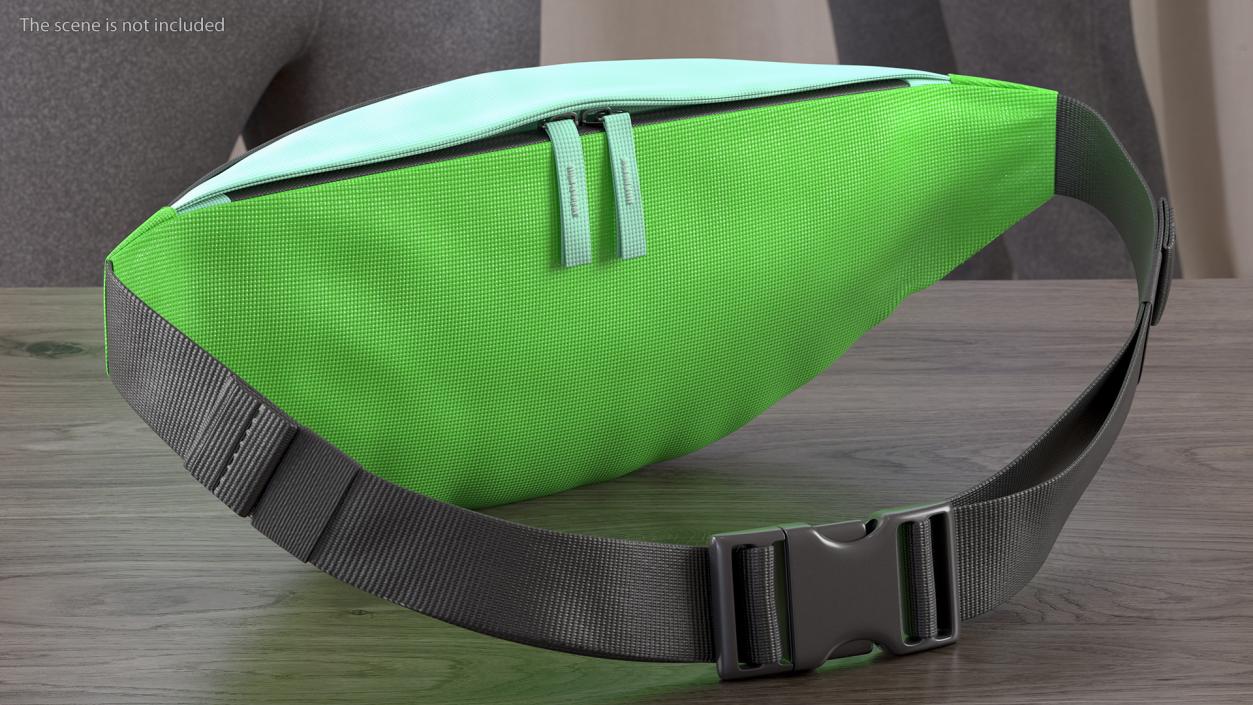 3D model Polyester Waist Bag Green