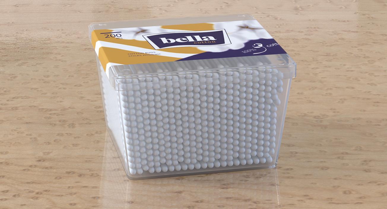 Cotton Sticks in Square Box 3D