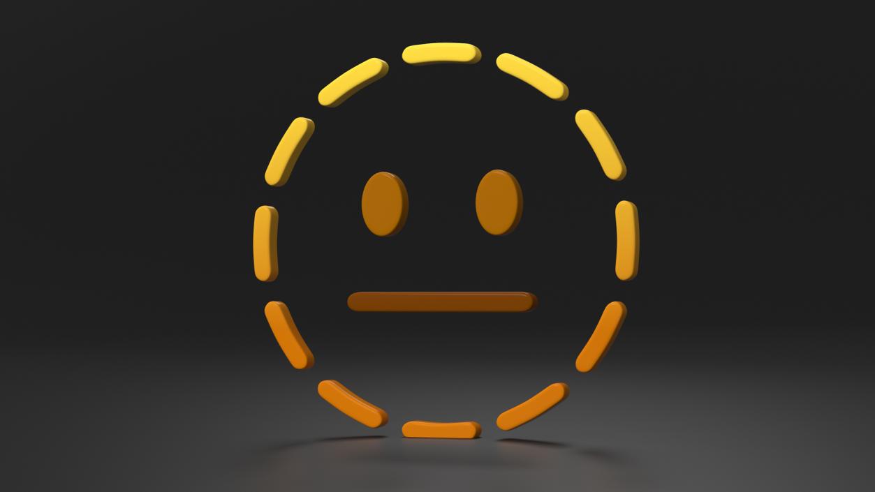 Emoji Dotted Line Face 3D