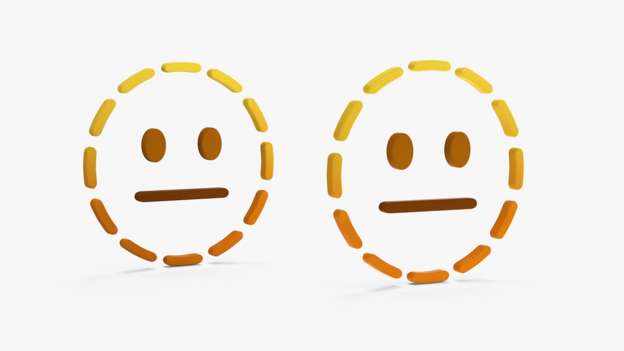 Emoji Dotted Line Face 3D