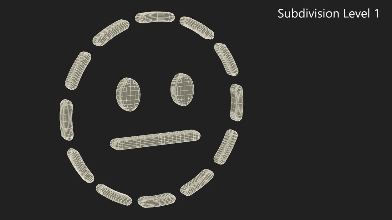 Emoji Dotted Line Face 3D