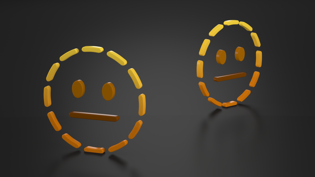 Emoji Dotted Line Face 3D