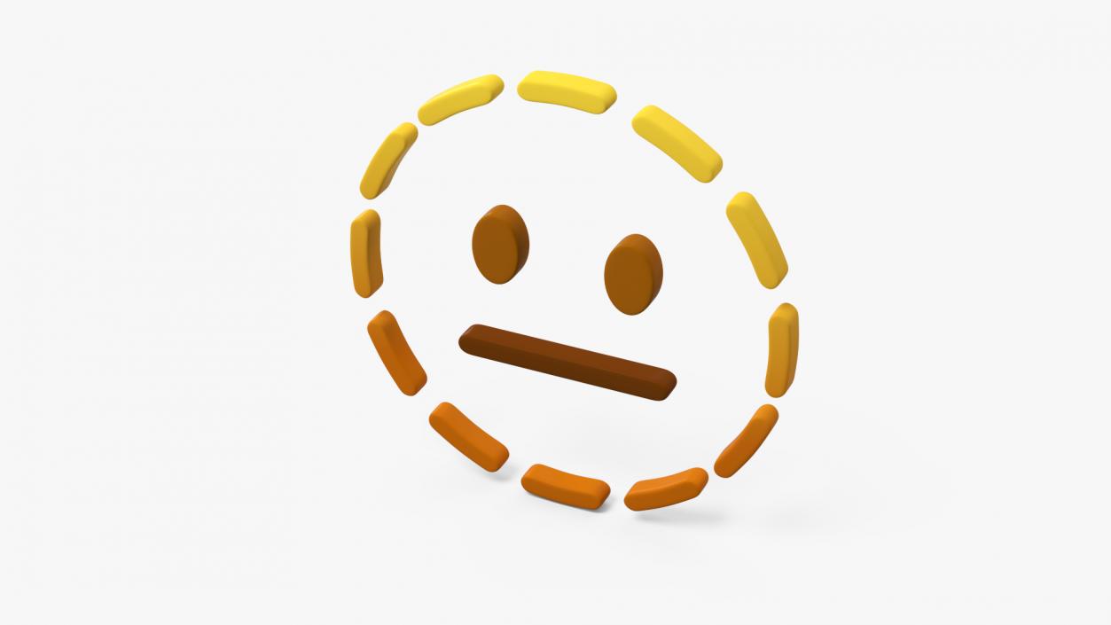 Emoji Dotted Line Face 3D