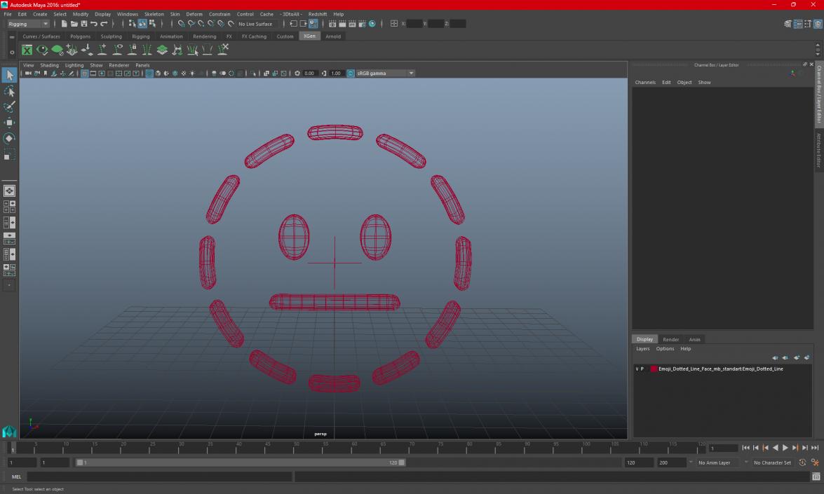 Emoji Dotted Line Face 3D