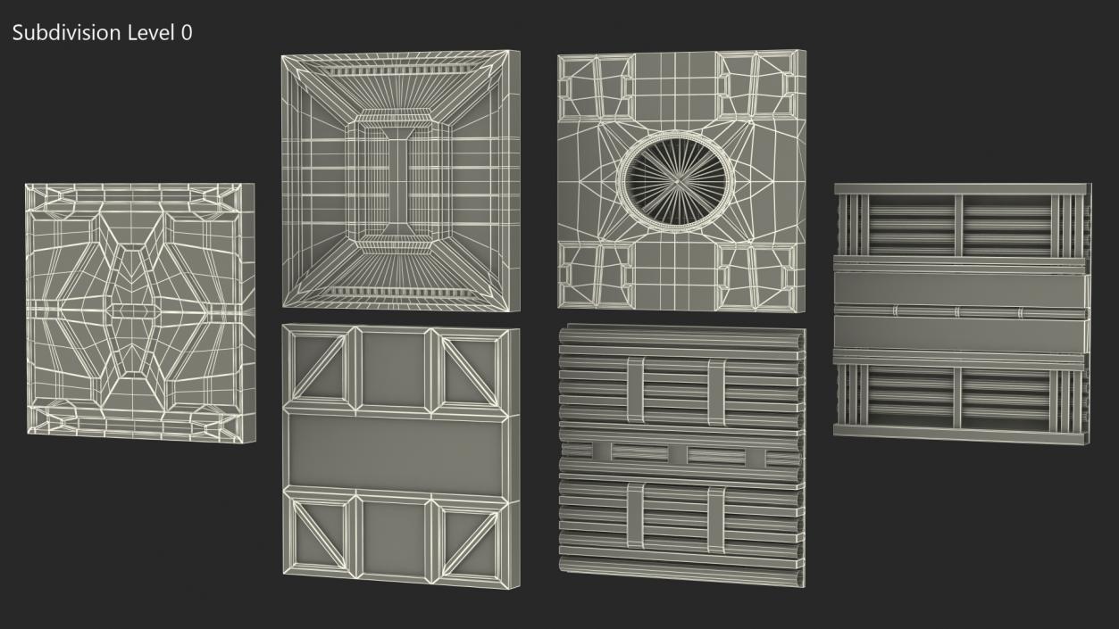 3D Fantastic Ceiling Panels Set model