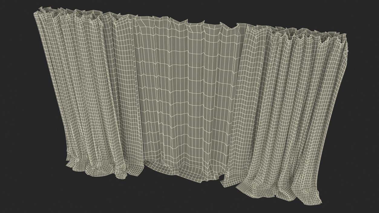 Curtains with Drapery Cream 3D