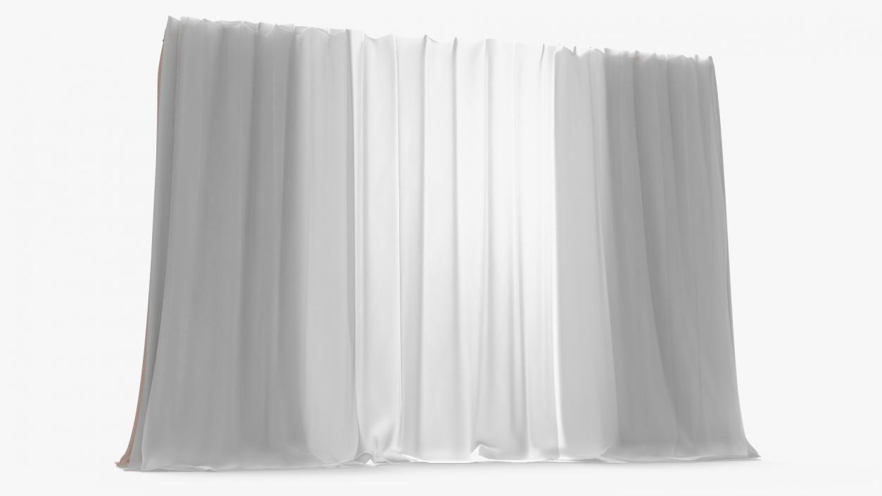 Curtains with Drapery Cream 3D