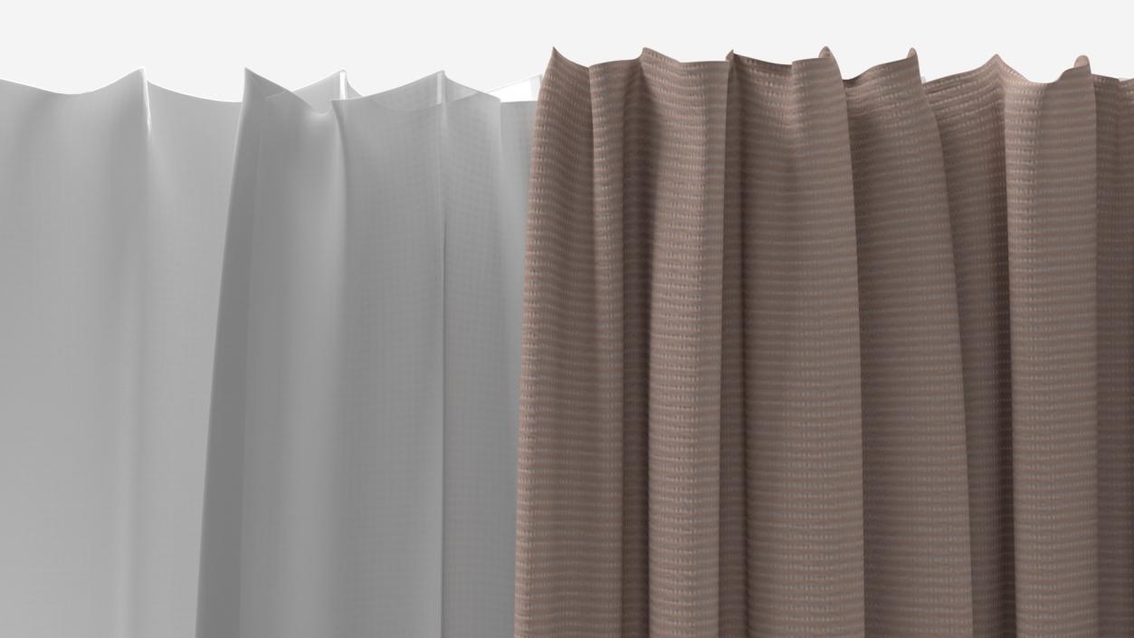 Curtains with Drapery Cream 3D