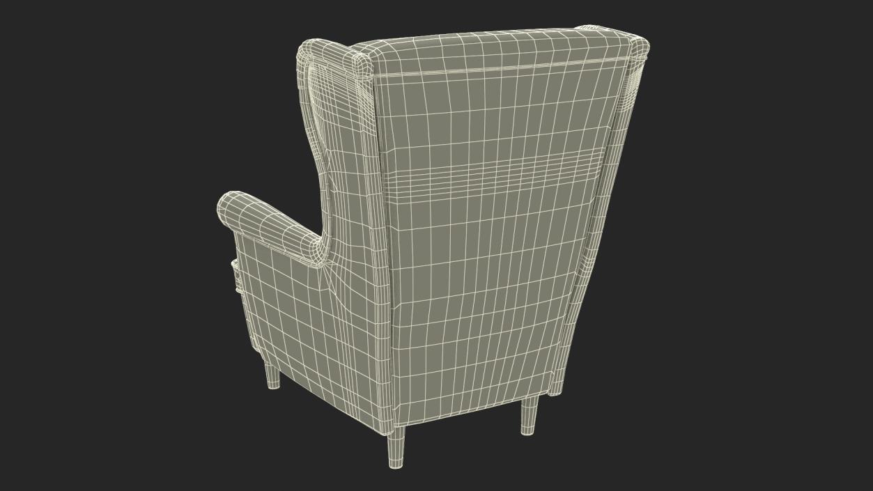 3D Armchair for Children Room IKEA STRANDMON Grey