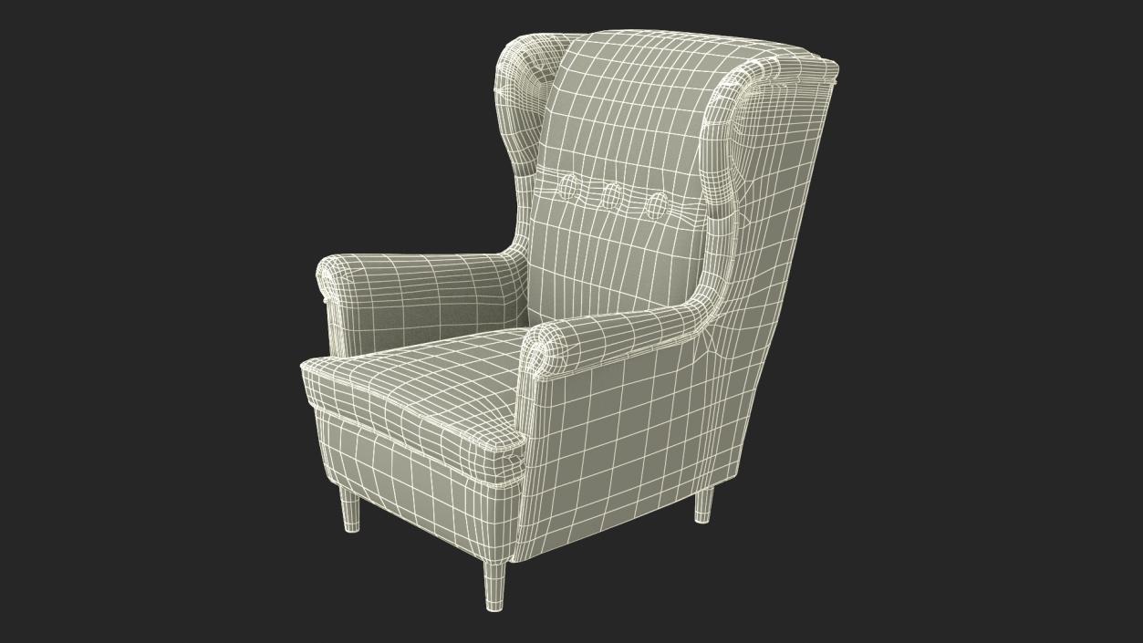 3D Armchair for Children Room IKEA STRANDMON Grey