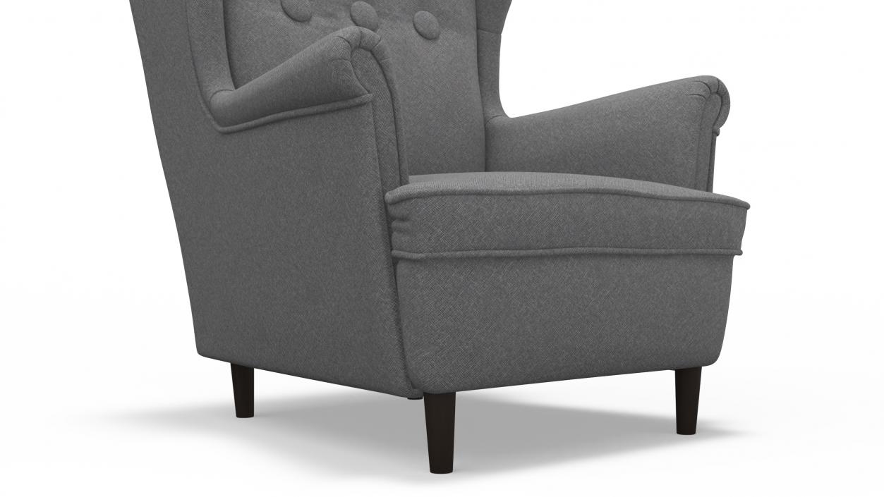 3D Armchair for Children Room IKEA STRANDMON Grey