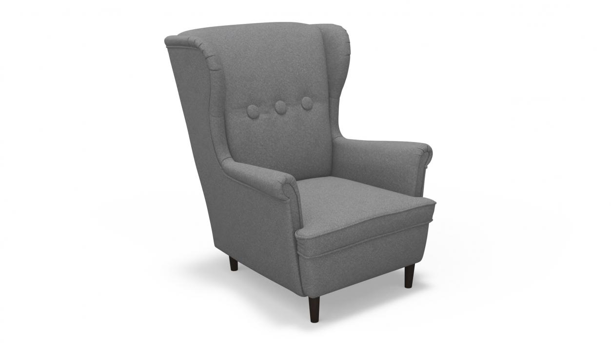 3D Armchair for Children Room IKEA STRANDMON Grey