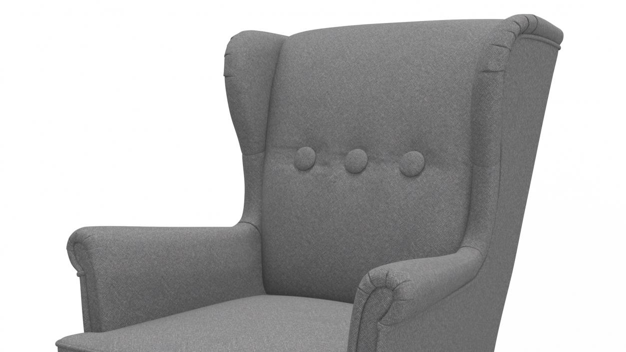 3D Armchair for Children Room IKEA STRANDMON Grey