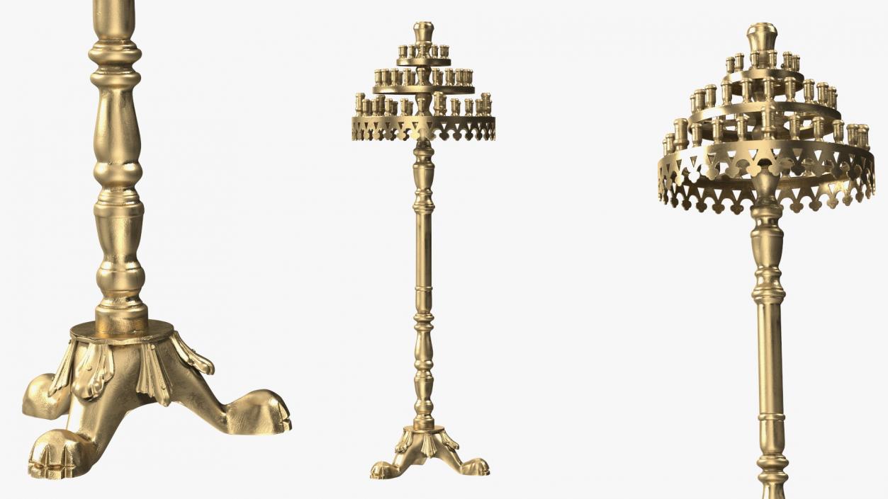 3D Church Brass Candle Holder