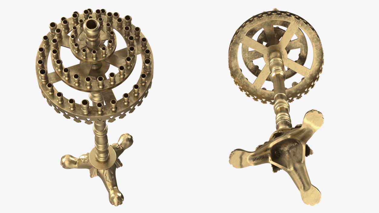 3D Church Brass Candle Holder