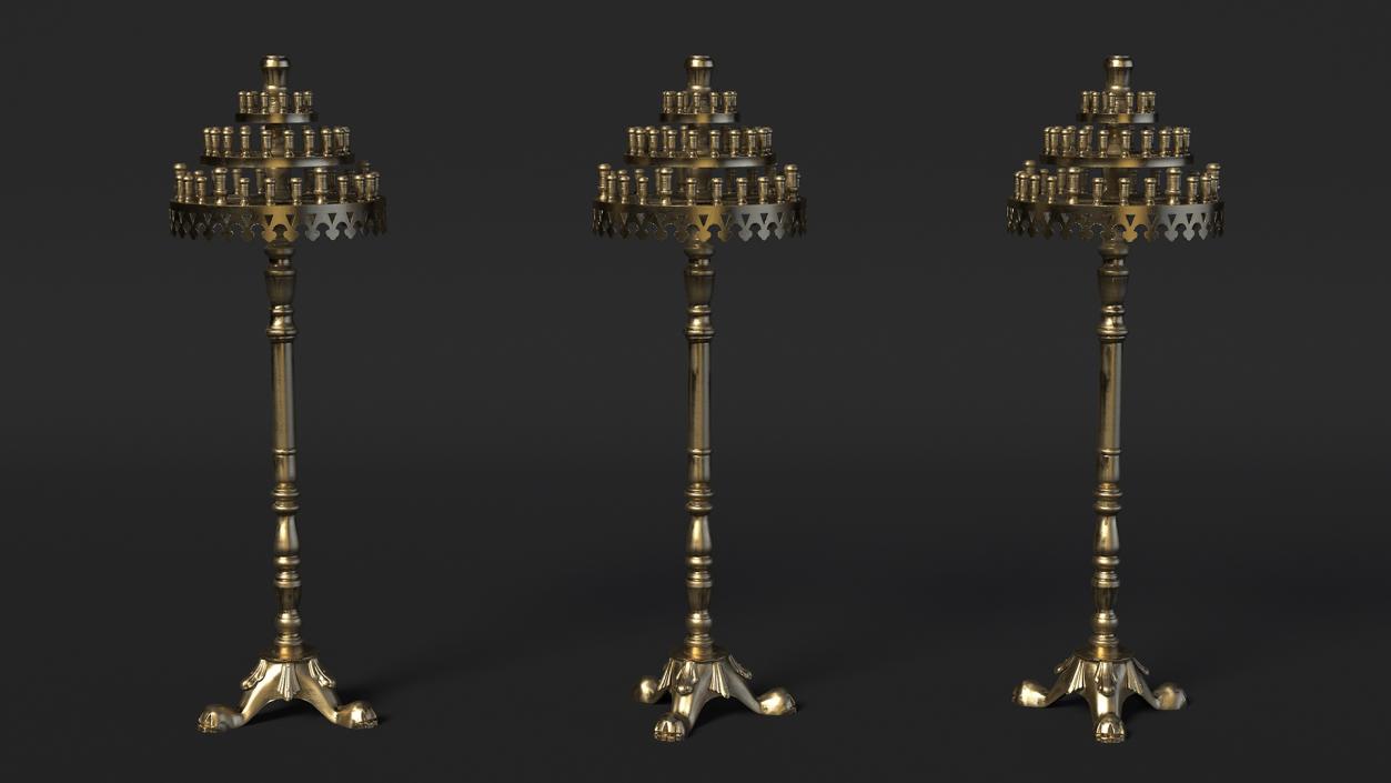 3D Church Brass Candle Holder