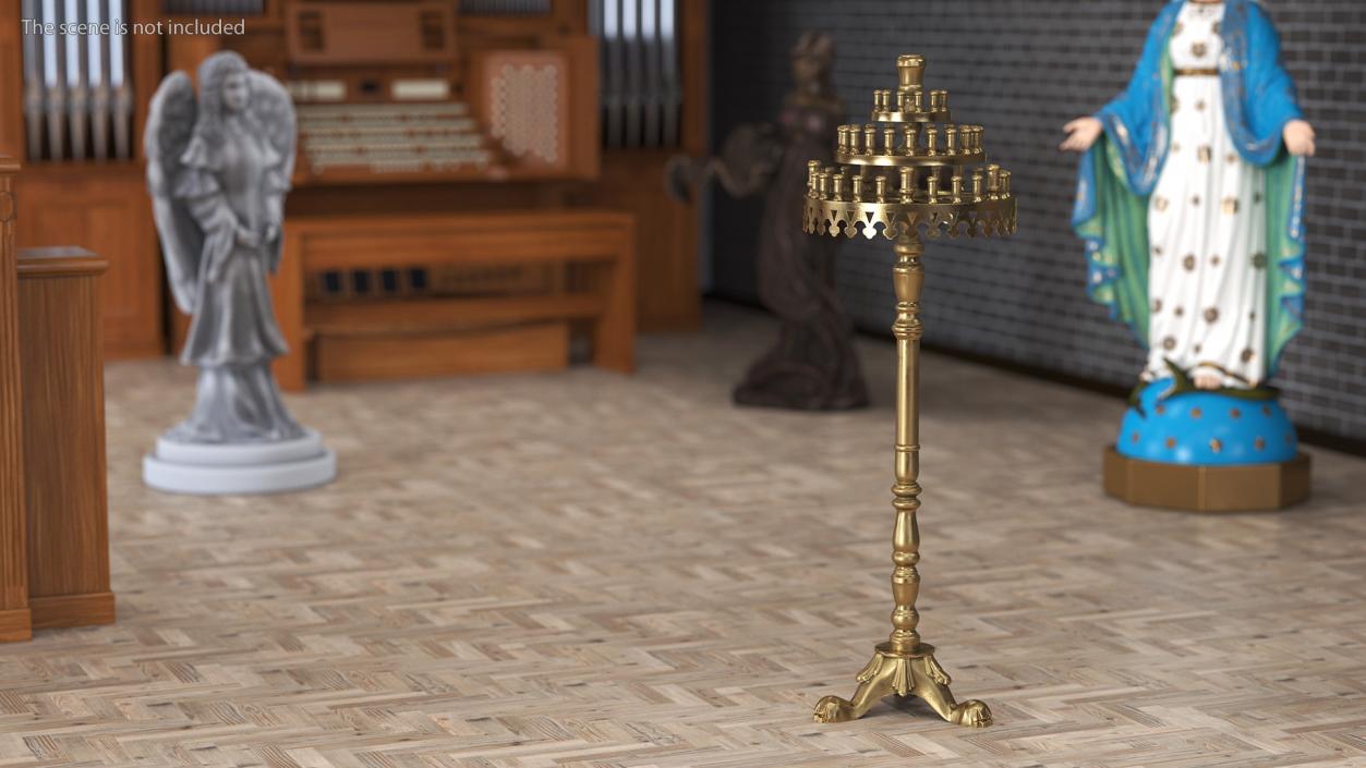 3D Church Brass Candle Holder