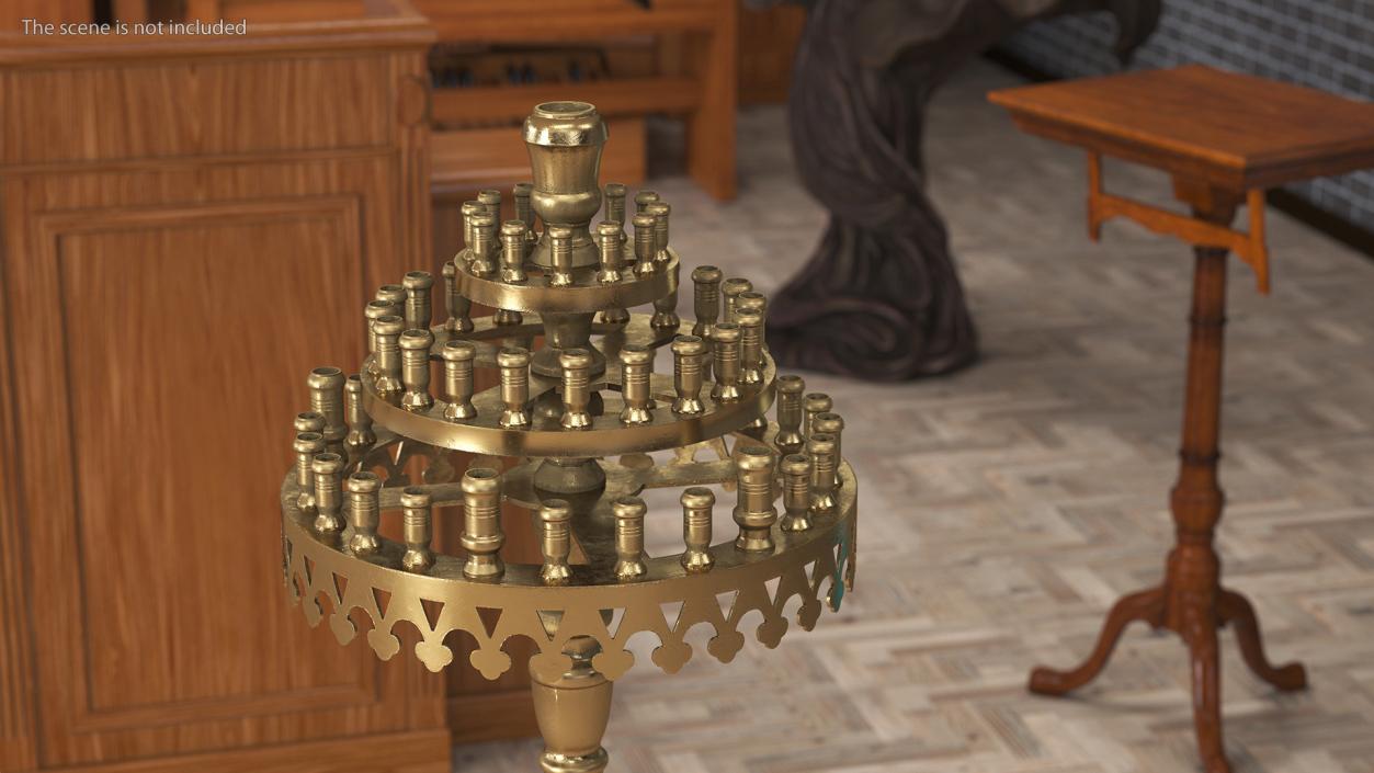 3D Church Brass Candle Holder