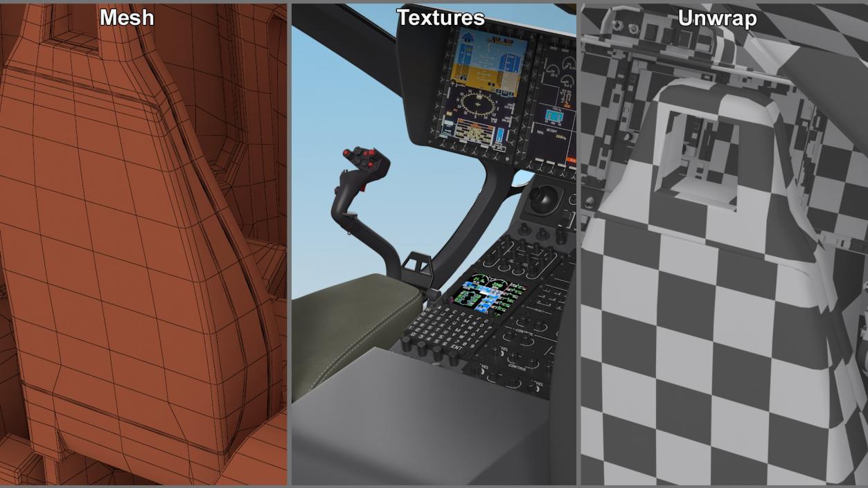 3D model Private Helicopter Pilot Cabin