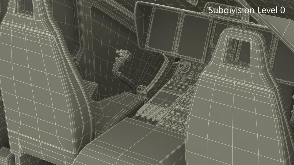 3D model Private Helicopter Pilot Cabin