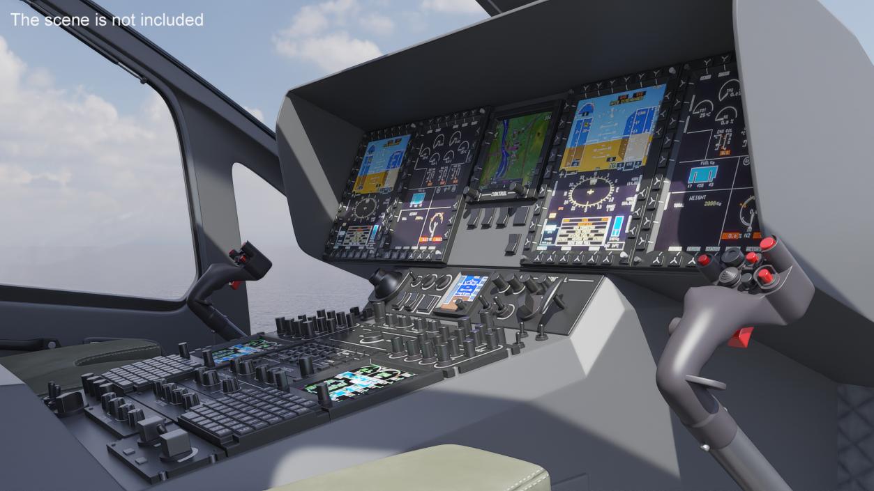 3D model Private Helicopter Pilot Cabin