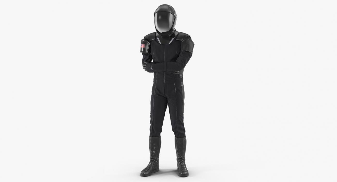 Sci Fi Astronaut Suit Black Rigged 3D model