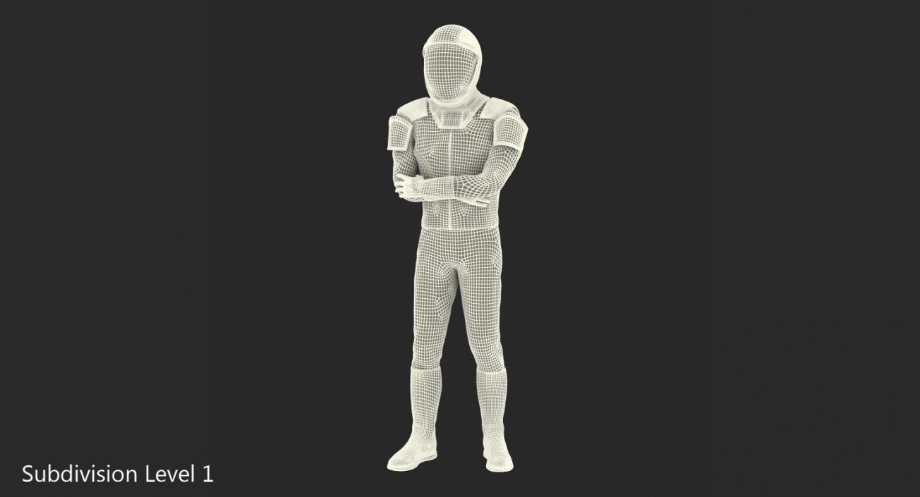 Sci Fi Astronaut Suit Black Rigged 3D model