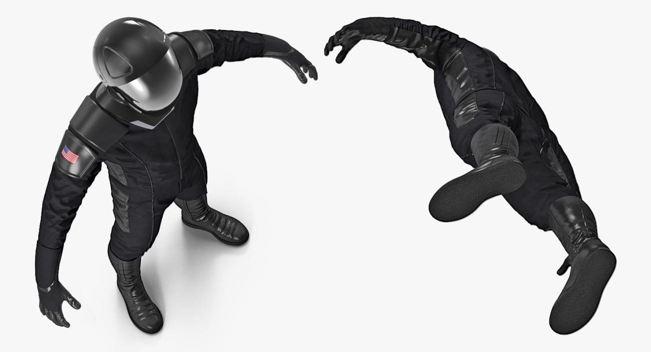 Sci Fi Astronaut Suit Black Rigged 3D model