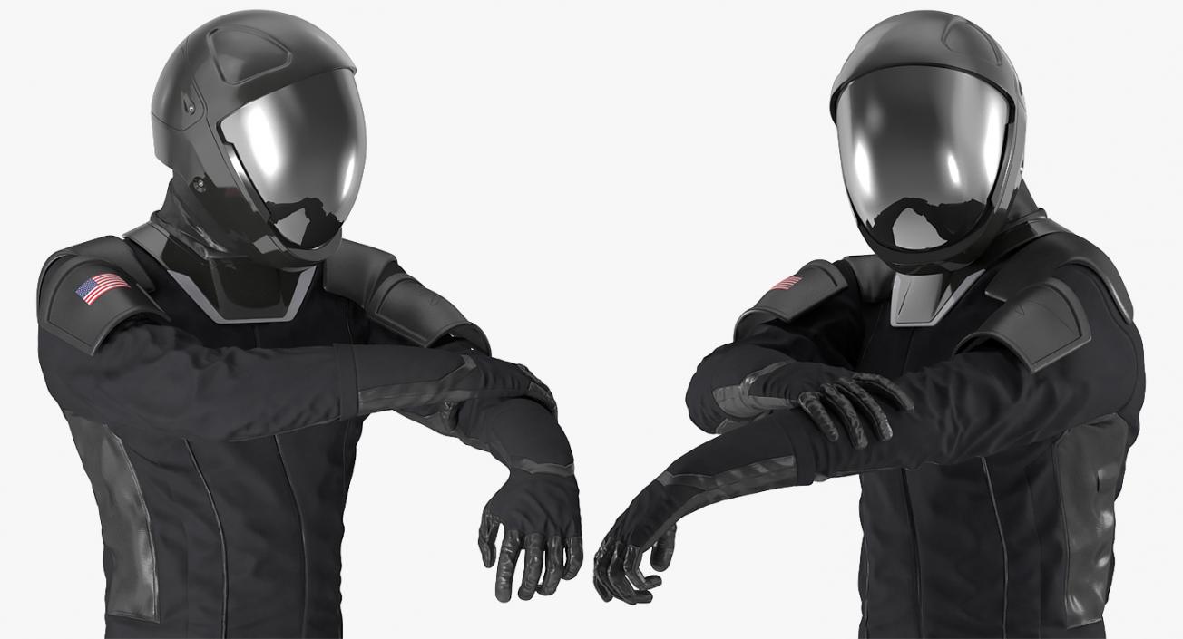 Sci Fi Astronaut Suit Black Rigged 3D model